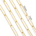 PVD gold plated stainless steel paperclip chain DIY link size 30mm x 5mm - Smooth Gold Style (4)
