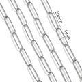 Silver stainless steel paperclip chain links with hammered finish 20x5mm - Textured Silver Style (5)