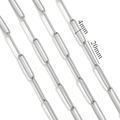Silver stainless steel paperclip chain 20mm x 4mm links for DIY jewelry making - Smooth Silver Style (6)