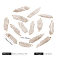 Detailed view of natural baroque pearl pendants with size dimensions for DIY jewelry - White Pearl A