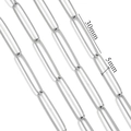 Silver stainless steel paperclip chain links with 30mm length and 5mm width measurements - Smooth Silver Style (8)