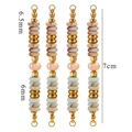 Stainless steel 7cm bead pendant set with natural marble stone and pink pearl charms - Shoushan Stone