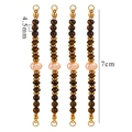 7cm Stainless steel pendant set with brown tiger eye beads and pink baroque pearl - Tiger Eye Stone Bracelet