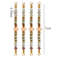 7cm stainless steel bead connector with 4.5mm natural stones and gold plated rings - Shoushan Stone