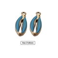 Sky blue shell charms with gold plating and 17x8mm size for DIY jewelry making - Blue