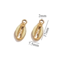 Gold-plated stainless steel shell pendant with cream enamel, size 17mm x 7.5mm - Cream White (Double-sided)