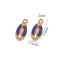 Golden seashell charm with blue enamel detail for DIY jewelry making 17x7.5mm - Dark Blue (Double-sided)
