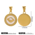 Pendentif Saturne en acier inoxydable plaqué or 18K pour la création de bijoux DIY - Vaisseau Spatial