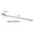 50mm silver stainless steel extension chain with lobster clasp and drop pendant - 10mm Clasp / Steel Color Teardrop