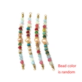 DIY handmade colorful natural stone and baroque pearl charm with gold-plated rings - Aqua Blue