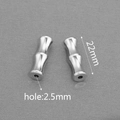 Perline distanziatrici in acciaio inox argento 22mm per creazione gioielli fai da te - Bambù a 2 Sezioni / Color Acciaio