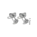 Minimalist stainless steel 2.5mm ball stud earrings with butterfly back fasteners - Without Loop 2.5mm / Steel