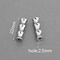 Distanziatori in acciaio inox argentato a forma di bambù da 22mm per gioielli fai da te - Bambù a 3 Sezioni / Color Acciaio
