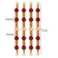 DIY jewelry connector with red stone beads, pink pearl, and gold plated spacers, 7cm length - Red Agate