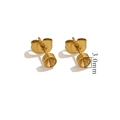 3mm golden stainless steel earring stud bases with bezel cups for DIY jewelry making - Without Loop 3mm / Gold