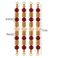 Handmade 7cm DIY beaded chain with 6mm red natural stones and gold metal spacers - Red Agate