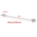 Silver stainless steel 50mm extension chain with lobster clasp and round tag for DIY jewelry - 10mm Clasp / Steel - Logo Round Tag
