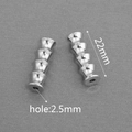 Distanziatore in acciaio inox argento forma bambù 22mm con foro 2,5mm per gioielli DIY - Bambù a 4 Sezioni / Color Acciaio