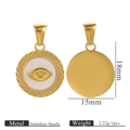 Pendentif œil grec en acier inoxydable doré 18 carats avec finition polie - Œil