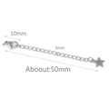 Silver stainless steel 50mm extender chain with lobster clasp and star pendant - 10mm Clasp / Steel Color - Star