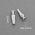Terminali per cordini conici in acciaio inossidabile argento 22mm foro 2,5mm - Calice / Color Acciaio