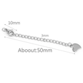Silver stainless steel extension chain with lobster clasp and heart pendant for jewelry - 10mm Clasp / Steel - Twisted Heart