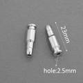 Perla proiettile in acciaio inossidabile lucido per gioielli DIY 23mm lunghezza foro 2,5mm - Proiettile / Color Acciaio