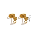 Golden 2.5mm stainless steel stud earring settings with loop for DIY jewelry making - With Loop 2.5mm / Gold