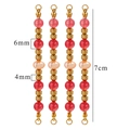 DIY stainless steel connector with 6mm red natural stone and pink pearl charms - Pink Jasper