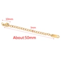 5cm gold vacuum plated stainless steel extender chain with lobster clasp and tag - 10mm Clasp / Gold - Logo Rectangular Tag