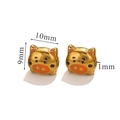 Cute golden pig cartoon charms in stainless steel with orange enamel for DIY bracelet making - Orange Pig