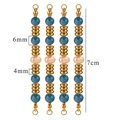 DIY colorful natural stone and stainless steel bead charm connector in blue and pink tones - Apatite