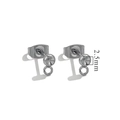 Silver stainless steel earring stud base with 2.5mm tray and hanging loop for DIY jewelry - With Loop 2.5mm / Steel