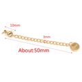 Golden stainless steel necklace extender chain with lobster clasp and round tag 50mm - 10mm Clasp / Gold - Logo Round Tag