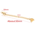 5cm gold-plated stainless steel extender chain with lobster clasp and heart charm - 10mm Clasp / Gold - Twisted Heart