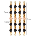 DIY jewelry extension chain with pink pearl and black beads, set of 4 pieces, 7cm length - Black Stone