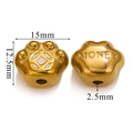 Golden stainless steel cat paw charm bead with pink enamel and Money engraving - Pink Coin Paw