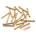 Golden 15mm twisted rod bar link connector for DIY jewelry making in stainless steel - 15mm / Gold