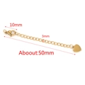 50mm Gold stainless steel extender chain with lobster clasp and heart pendant - 10mm Clasp / Gold - Plain Heart