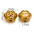 Golden stainless steel cat paw charm bead with red enamel and money engraving for DIY jewelry - Red Black Coin Paw
