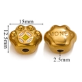 Golden cat paw charms for DIY bracelets with coin symbol and MONEY engraving - Yellow White Coin Paw