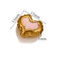 Golden heart bead with pink enamel and wavy texture for DIY bracelet jewelry making - Pink Lava Heart