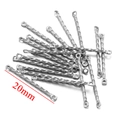 Silver 20mm twisted stainless steel connector rods for DIY jewelry making findings - 20mm / Steel