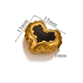 Golden heart-shaped stainless steel bead with black enamel inlay and 15x13mm dimensions - Black Lava Heart