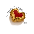 Golden heart-shaped stainless steel bead with red enamel for DIY jewelry making - Red Lava Heart