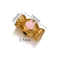 Golden candy-shaped stainless steel bead with pink bunny pattern for DIY bracelets - Pink Candy Rabbit