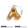 Detailed view of balloon-style gold letter A pendant with 18mm size measurements - Letter A / Gold