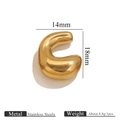 Polished gold stainless steel C-shaped ear cuff dimensions 14x18mm detail view - Letter C / Gold