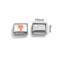 Maglia componibile italiana in acciaio inox con croce smaltata arancione per DIY - Arancione