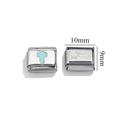 Charm a croce azzurra in acciaio inossidabile da 10mm per bracciali modulari italiani - Blu